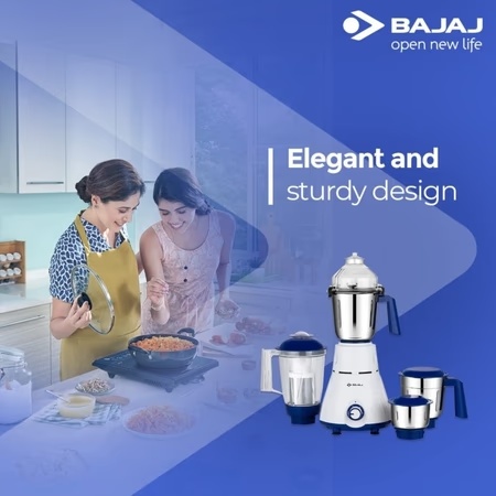Bajaj Ninja 410595 Virtue 750 Watts Mixer Grinder