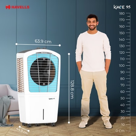 Havells Kace 95 GHRACAMB008 Desert Air Cooler with 95 Litres Capacity, White and Blue 7 Havells Kace 95 GHRACAMB008 Desert Air Cooler with 95 Litres Capacity, White and Blue