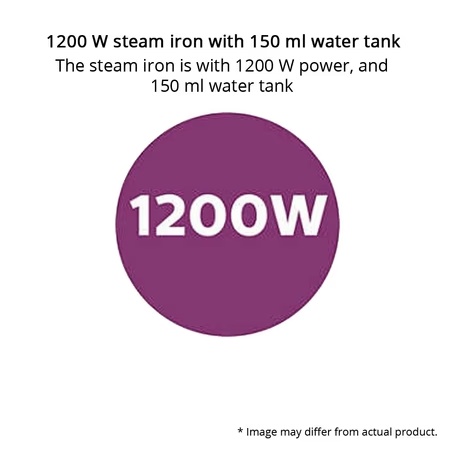Philips GC1015, Steam Iron, Self-Cleaning Function, American Heritage Soleplate, 150 ML Water Tank Capacity, Blue 2 Philips GC1015, Steam Iron, Self-Cleaning Function, American Heritage Soleplate, 150 ML Water Tank Capacity, Blue