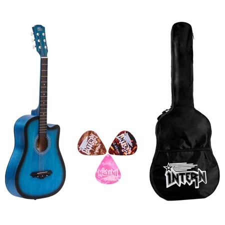 Intern INT-38C-LGP-3TS Acoustic Guitar for Right Hand Orientation, Blue