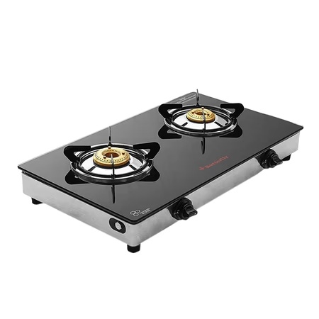 Butterfly Wave SS 2 Burner Glass Top LPG Gas Stoves