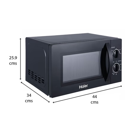 Haier HIL2001MWPH 20 litres Solo Microwave Oven, 5 Multi Power Level, 35 Mins Cooking Timer, Black
