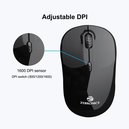 Zebronics ZEB-Shine Wireless Mouse with 2.4 GHz stable wireless connection 6 Zebronics ZEB-Shine Wireless Mouse with 2.4 GHz stable wireless connection
