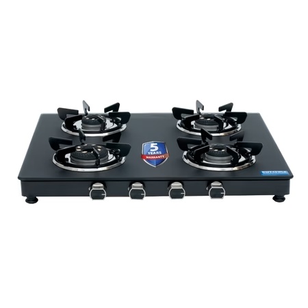 Kutchina Sapphire 4 Burner Cooktop, Black