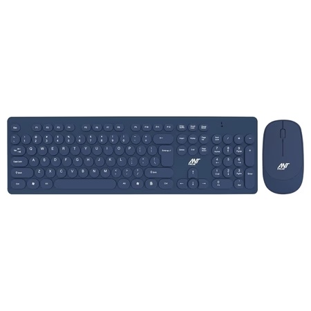 Ant FKBRI05 Wireless Keyboard Mouse Combo, 2.4Ghz Aesthetic Quiet Keyboard and Mouse 110 Keys Full Size Ultra Thin Keyboard for Laptop, Computer, PC, Notebook, Windows, Mac OS Blue