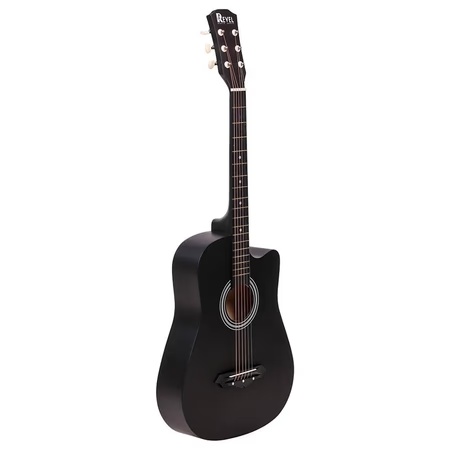 Revel RVL-38C-LGP-BK Acoustic Guitar for Right Hand Orientation, Black