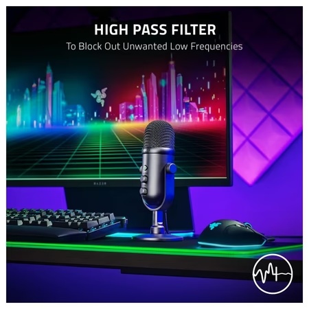 Razer Seiren V2 Pro USB Dynamic Microphone for Streaming, Gaming, Recording, Podcasting on PC, Twitch, YouTube