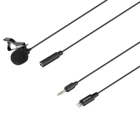 Boya BY-M2 Omnidirectional clip-on Lavalier Microphone ideal for Iphone, ipad (Black)