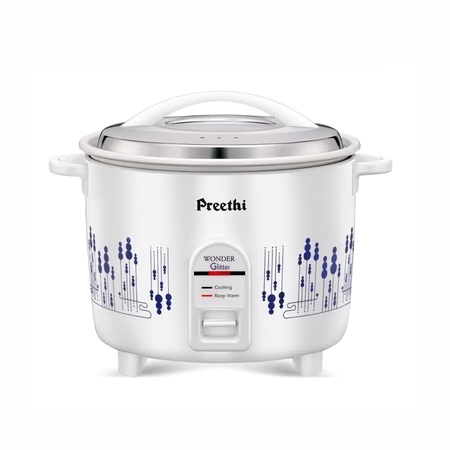 Preethi Glitter 1.8 litres Electric Rice Cooker with Rust Proof Body & Anodized Aluminium Pan