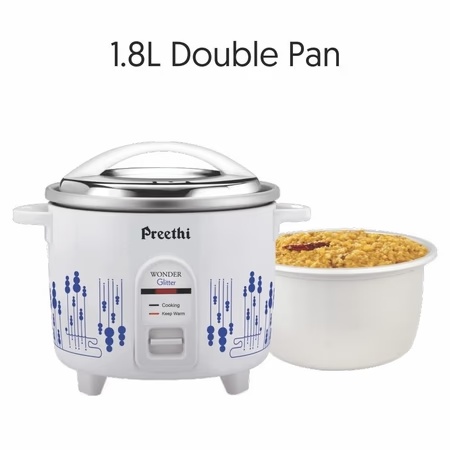 Preethi Glitter 1.8 litres Electric Rice Cooker with Rust Proof Body & Anodized Aluminium Pan 4 Preethi Glitter 1.8 litres Electric Rice Cooker with Rust Proof Body & Anodized Aluminium Pan