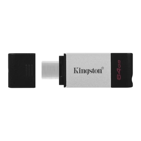 Kingston 64 GB USB Type-C DataTraveler 80 Flash Drive, DT80