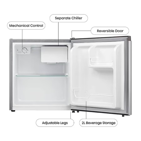 Hisense 45 litres 4 Star Single Door Refrigerator, Silver RR46D4SSN 9 Hisense 45 litres 4 Star Single Door Refrigerator, Silver RR46D4SSN
