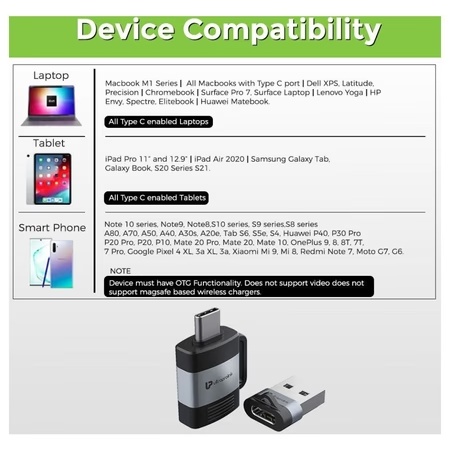 UltraProlink UL1076 USB Type C OTG to USB Type A Adapter with 3A Charge 6 UltraProlink UL1076 USB Type C OTG to USB Type A Adapter with 3A Charge