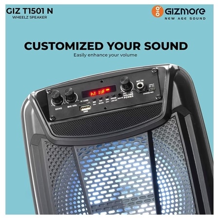 Gizmore Wheelz GIZ-T1501N Trolley Party Speaker with Remote Control Access, 20 Watts