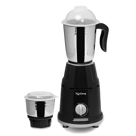 Lifelong Duos 500W 2 Jars Mixer Grinder, Overload Protection, Anti-Skid Feet,LLMG93, Black