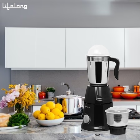 Lifelong Duos 500W 2 Jars Mixer Grinder, Overload Protection, Anti-Skid Feet,LLMG93, Black 5 Lifelong Duos 500W 2 Jars Mixer Grinder, Overload Protection, Anti-Skid Feet,LLMG93, Black