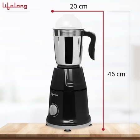 Lifelong Duos 500W 2 Jars Mixer Grinder, Overload Protection, Anti-Skid Feet,LLMG93, Black 8 Lifelong Duos 500W 2 Jars Mixer Grinder, Overload Protection, Anti-Skid Feet,LLMG93, Black