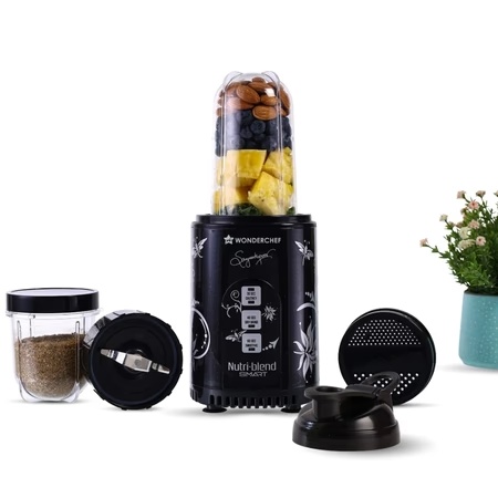 Wonderchef Nutri Blend Smart Mixer Grinder 500 Watts with 2 Jar, Black