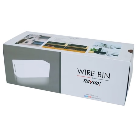 Tidy Up! Wire Bin with Spike Buster/Power Strip/Surge Protector, White 4 Tidy Up! Wire Bin with Spike Buster/Power Strip/Surge Protector, White