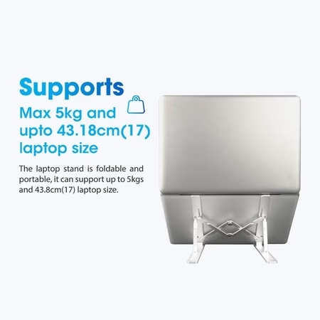 Zebronics A31-NS2000 Laptop Stand with 7 Adjustable Levels for Up to 43.8 cm (17 inch) Laptop