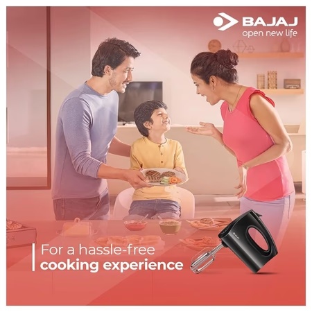 Bajaj Majesty HM01 Hand Blender with 250W Motor, Stainless Steel Dough Hooks