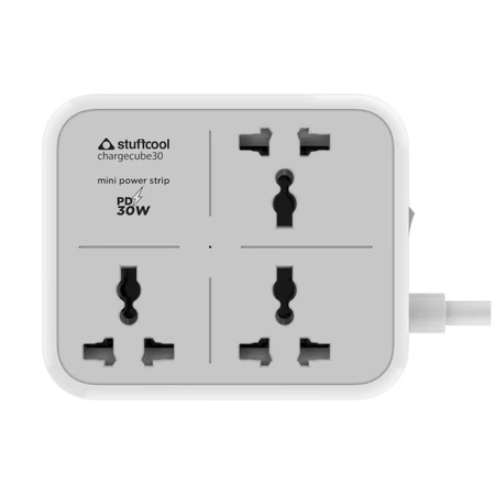 Stuffcool ChargeCube Mini Power Strip with 30 W Type C Output