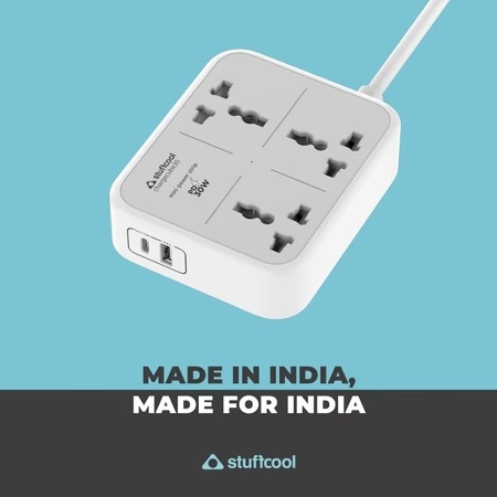 Stuffcool ChargeCube Mini Power Strip with 30 W Type C Output 3 Stuffcool ChargeCube Mini Power Strip with 30 W Type C Output