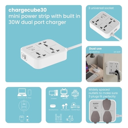 Stuffcool ChargeCube Mini Power Strip with 30 W Type C Output 4 Stuffcool ChargeCube Mini Power Strip with 30 W Type C Output