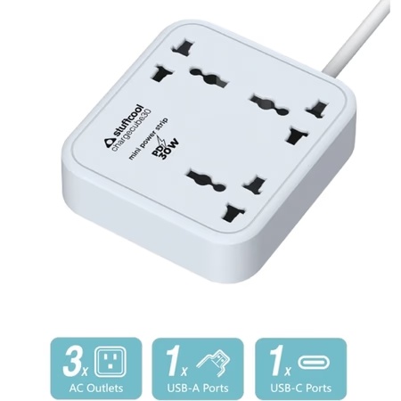 Stuffcool ChargeCube Mini Power Strip with 30 W Type C Output 5 Stuffcool ChargeCube Mini Power Strip with 30 W Type C Output