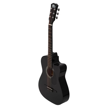 Intern INT-38C-BK-G Acoustic Guitar for Right Hand Orientation, Black