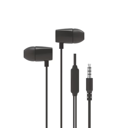 ARU Groove 77 Wired Earphone with Mic, Tangle Free Cable, Black
