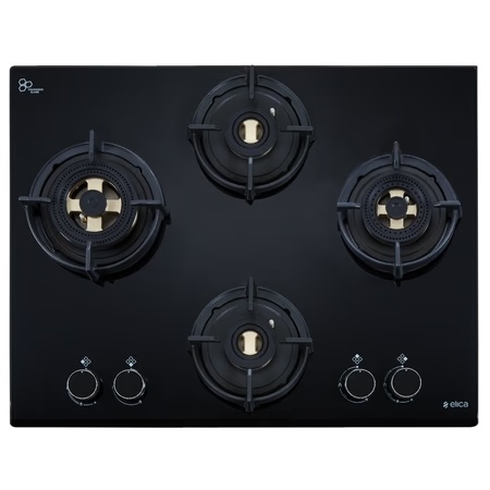 Elica Flexi DFS FB 4B 60 DX 4 Burners Hob, Black Glass
