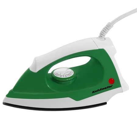 Kelvinator KDIP11111 Dry Iron With 1100W, Weilburger Dual Coated Soleplate, Adjustable Temperature Control, 2 Years Manufacturer Warranty, Green and White