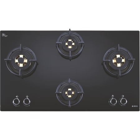 Elica DFS FB MFC 4B 91 FFD 4 Burners Hob, Black Glass