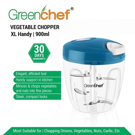 Greenchef XL Handy 900 ml Chopper, Chops Vegetables and Nuts into Fine Piece