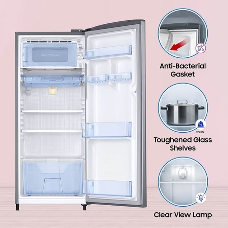 Samsung 183 L 3 Star Digital Inverter Direct Cool Single Door Refrigerator (RR20C1723S8/HL, Silver, Elegant Inox) 4 Samsung 183 L 3 Star Digital Inverter Direct Cool Single Door Refrigerator (RR20C1723S8/HL, Silver, Elegant Inox)