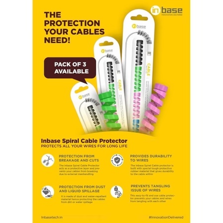 Inbase Spiral Tube Charging Cable Protector, IB-4047, (Assorted) 8 Inbase Spiral Tube Charging Cable Protector, IB-4047, (Assorted)