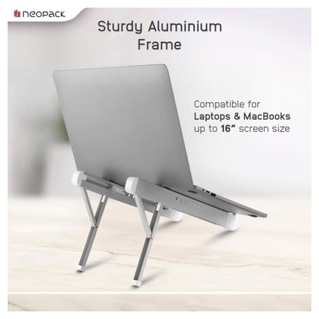 Neopack Foldable Laptop Riser for 33.02 cms (13 inch) - 40.64 cms (16 inch) Laptops and Macbooks, Beige 3 Neopack Foldable Laptop Riser for 33.02 cms (13 inch) - 40.64 cms (16 inch) Laptops and Macbooks, Beige