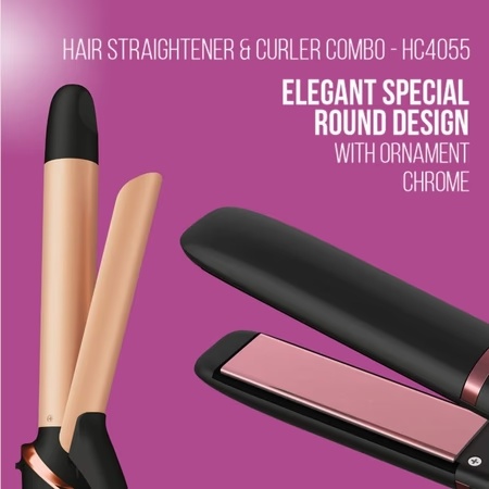 HAVELLS HC4055 Hair Straightens and Curler Combo, Black