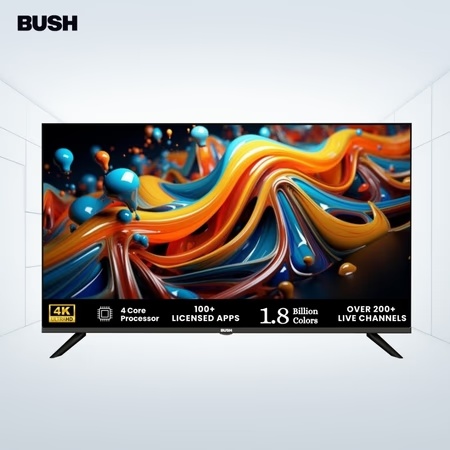 Bush 127 cm (50 inch) 4K Ultra HD Smart LED TV, Black, JMK50