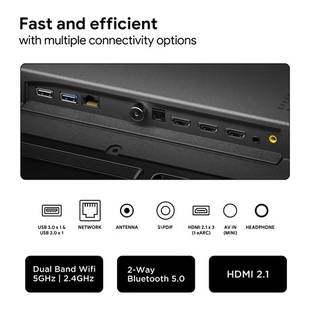 Acer 139 cm (55 inches) Advanced I Series 4K Ultra HD Smart LED Google TV, AR55GR2851UDFL (Black) 7 Acer 139 cm (55 inches) Advanced I Series 4K Ultra HD Smart LED Google TV, AR55GR2851UDFL (Black)