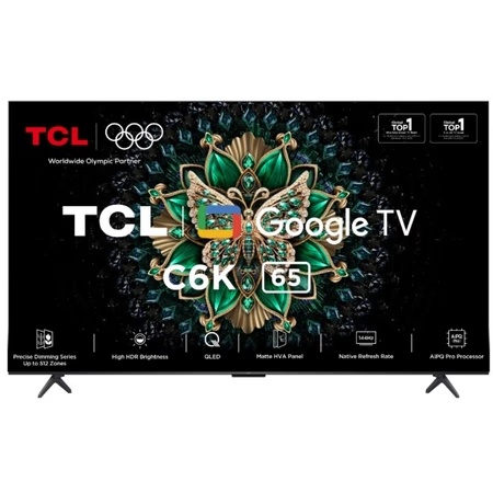 TCL 165 cm (65 inch) QD Mini LED Google TV, 65C6K, Black