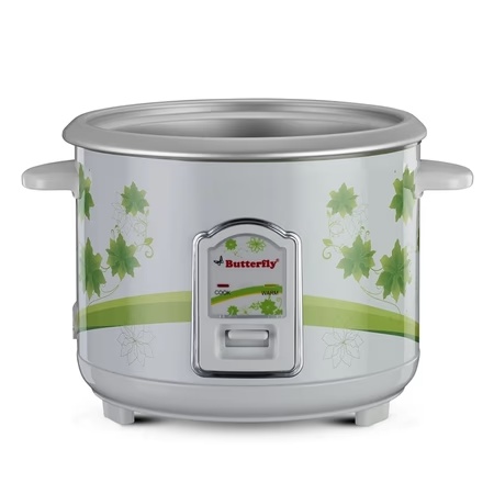 Butterfly 1.8 litres Electric Rice Cooker, Stainless Steel Top Lid, Comes With Additional Bowl, Jade, White