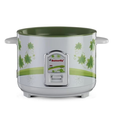 Butterfly 1.8 litres Electric Rice Cooker, Stainless Steel Top Lid, Comes With Additional Bowl, Jade, White
