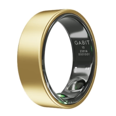 Gabit Smart Ring, Health Tracker, 7+ Day Battery, Sleep, Fitness, Stress, Nutrition, First Sizing Kit, Calorie Tracking for Weight Loss, Titanium Gold, Size - 6