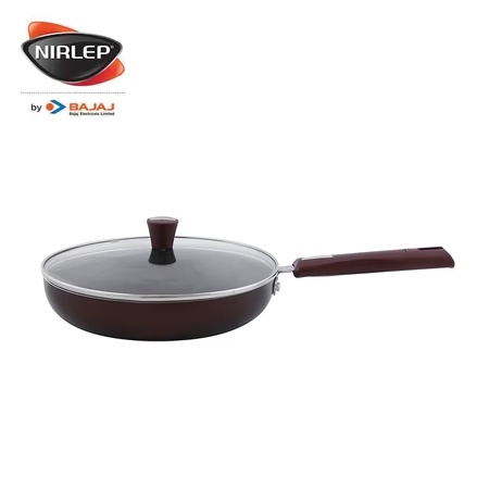 Nirlep Selec+ Non Stick Fry Pan with Lid, JFP26GLN, 3 mm, 2 Litres