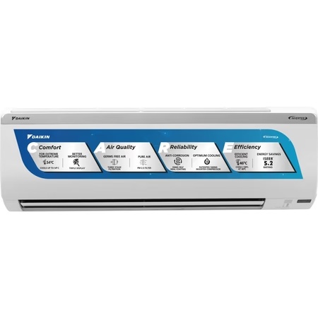 Daikin 1.5 Ton 5 Star Inverter Split AC, FTKM50U (3D Airflow, 100 percent Copper, Hepta Sense, Cools upto 54 degree celsius, White, 2023)