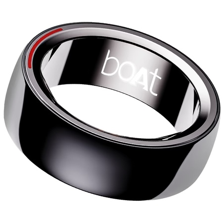 boAt Smartring Gen 1 Size 7 with Smart Touch Control(Camera, Music, Slides), Premium Build, Body Recovery Tracking, Body Temperature Tracking, Heart Rate and Sp02 Monitoring, sleep Monitoring (Charcoal Black)