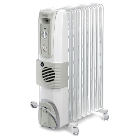 Delonghi KH770925V 2500W Oil Filled Room Heater with 9 Fins, White