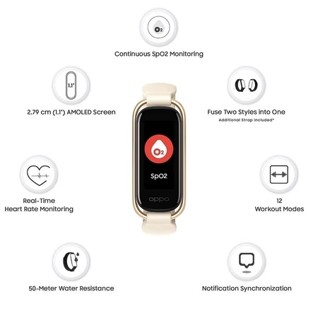 OPPO Band Style Fitness Band with 12 Workout Modes, Water Resistance, Heart Rate Monitoring (Black) 4 OPPO Band Style Fitness Band with 12 Workout Modes, Water Resistance, Heart Rate Monitoring (Black)